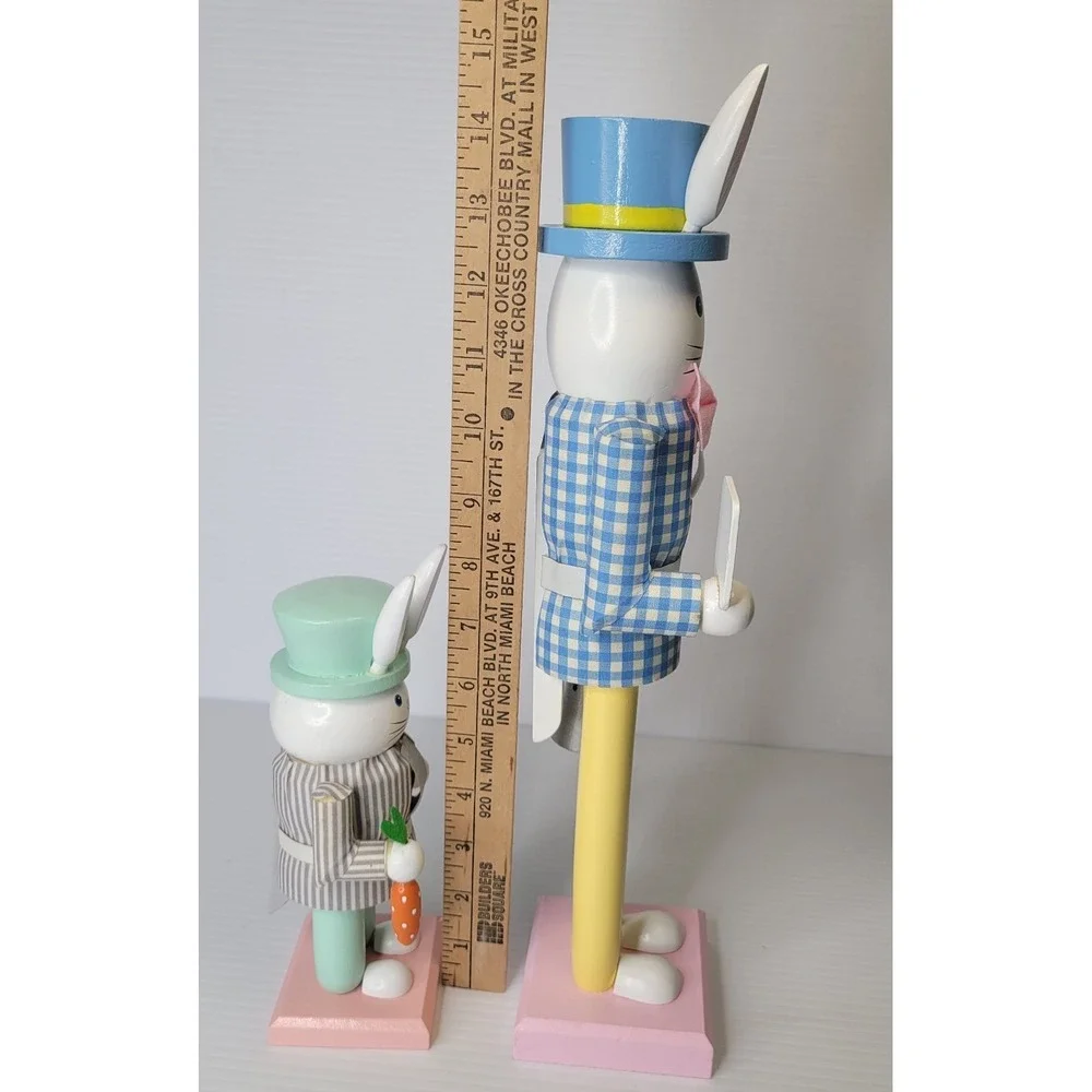 2 Easter Bunny Nutcrackers 8